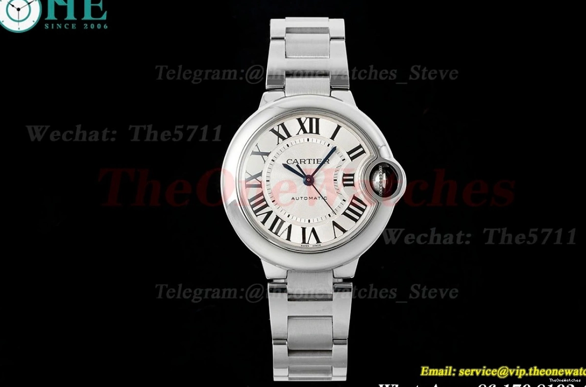 De Dial SS Ballon SS Cartier A076 V6F 33mm White Bleu 0106